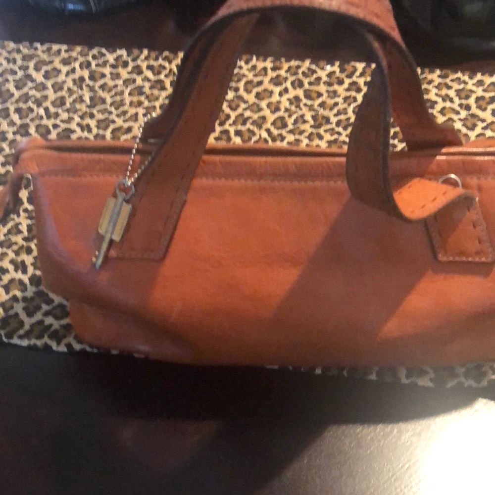 Rust color Fossil Leather Hand Bag